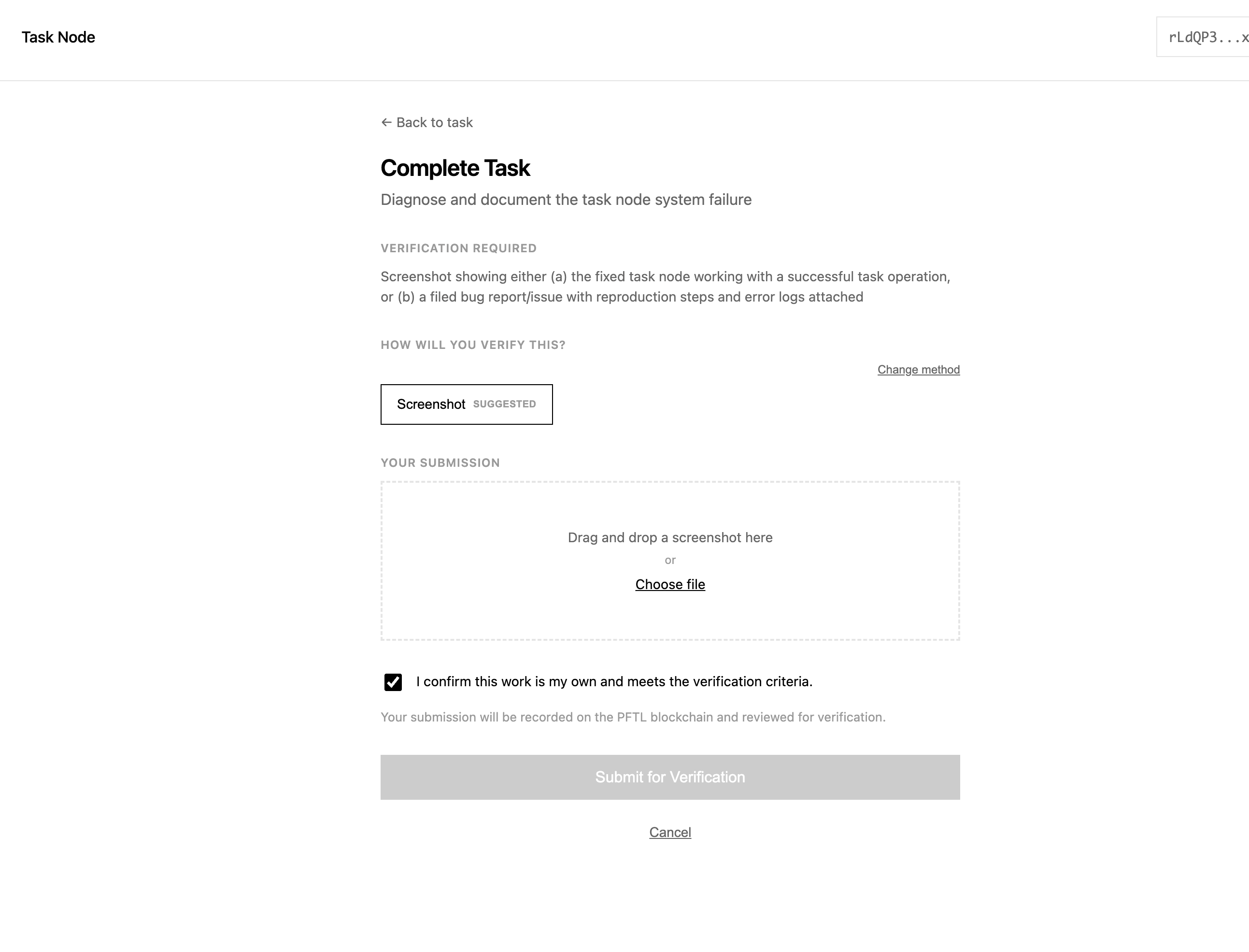 Task dashboard showing accepted work