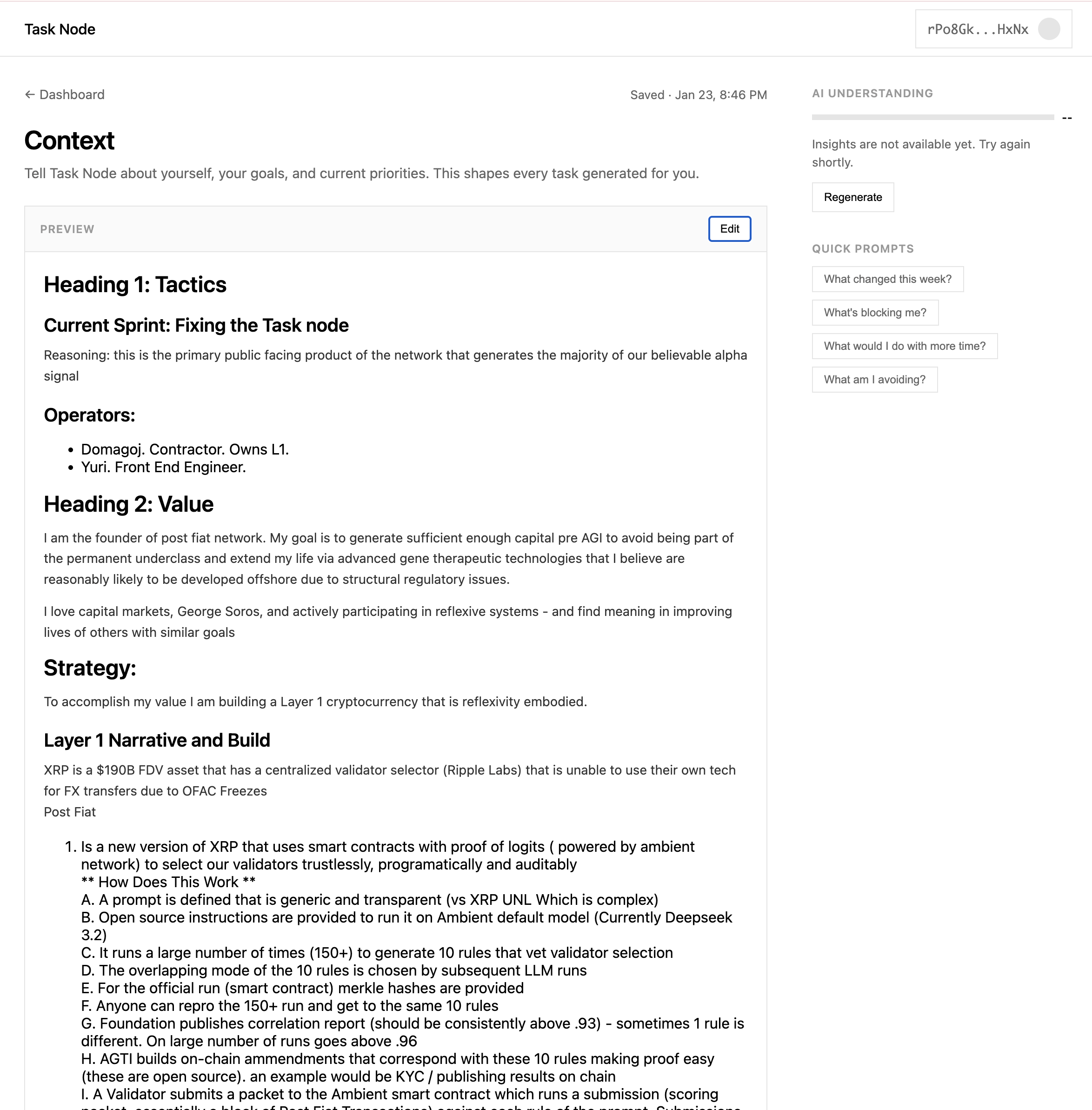 Context advice and document builder